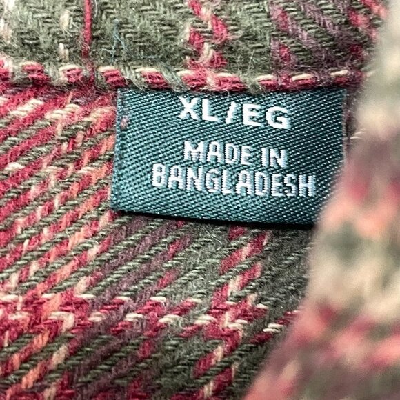 Orvis Flannel Men's XL Shirt Shacket Heavy with Side Pockets Red Green Plaid - Picture 8 of 8